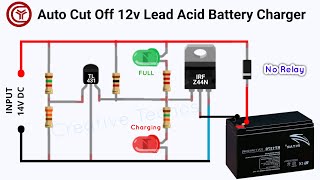 Auto cut off 12 volt battery charger circuit [upl. by Iba]