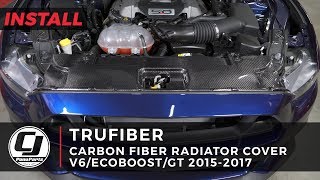 20152017 Mustang Install Trufiber Carbon Fiber Radiator Cover [upl. by Daiz]