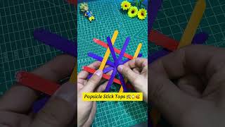 Popsicle Stick Tops 🛠️🍦🥏 diy handmadedelights [upl. by Jerz]