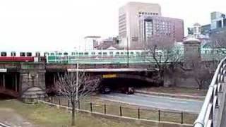 Longfellow Bridge Charles MGH MBTA stop Red Line train [upl. by Hakeem]