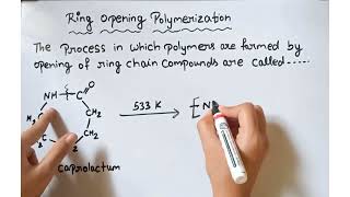 Ring opening polymerization introduction to polymer chemistry class 12 [upl. by Jenkel]