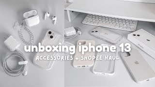 unboxing iphone 13 accessories ✧˖°  shopee haul aesthetic minimalist [upl. by Laehcim869]