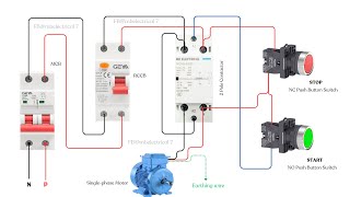 Single Phase 2 Pole Contactor Wiring Diagram [upl. by Aitram]