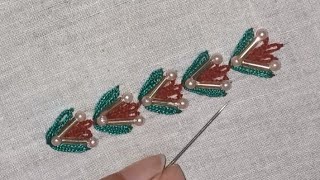 hand work embroidery designs embroidery for kurtis dupatta and sarees border trending video [upl. by Alahsal484]