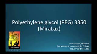 CC How to Pronounce polyethylene glycol PEG 3350 MiraLax Backbuilding Pharmacology [upl. by Osnohpla]