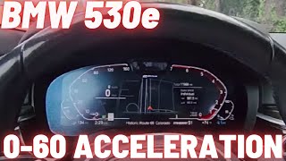 2022 BMW 530e 060 mph Sport Mode Acceleration  Quick interior tour [upl. by Lebana]