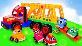 Sing with Mocas The Five Little Cars song for kids Toy cars and trucks for kids Nursery rhymes [upl. by Grondin680]