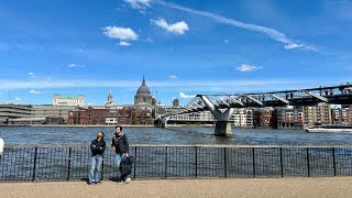 The Millennium bridge London walking London Millennium Footbridge Wobbly Bridge [upl. by Ellenyl]