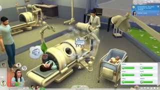 The Sims 4 Get To Work Gameplay 6 Baby Delivery [upl. by Sirtimed]