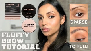 FLUFFY BROW TUTORIAL FOR THINSPARSE BROWS  Bae Brow Styling Wax Review [upl. by Stanley]