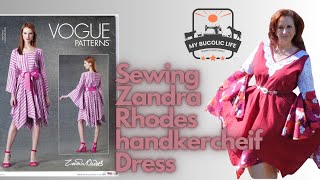 Sewing Vogue 1796 Zandra Rhodes Handkerchief Dress  but my way [upl. by Loss190]