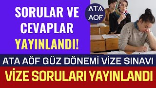 Ata Aöf Güz Dönemi Vize Sınav Soruları ve Cevapları Yayınlandı Sınav Sonuçları Ne Zaman Açıklanır [upl. by Moorefield650]