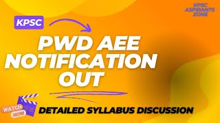 KPSC  PWD AEE NOTIFICATION 2024 Detailed Syllabus Discussion [upl. by Zonnya]