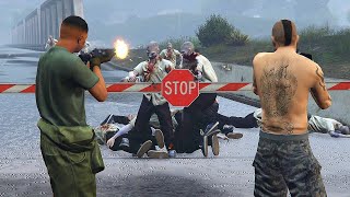 US Army vs Zombies in Military Checkpoint  GTA 5 NPC Wars [upl. by Ained]