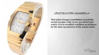 Omega Constellation Quadrella 11867500 18k Gold Diamond Watch [upl. by Amiarom919]