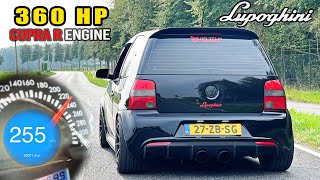 360HP VW LUPO GTi 20 TFSI ENGINE SWAP  255KMH ACCELERATION amp SOUND [upl. by Aiepoissac518]