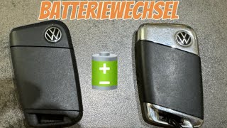 Batteriewechsel  VW  Funkschlüssel Passat  Arteon  Golf  Touran  leere Batterie  wechseln [upl. by Moir]