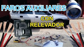 COMO INSTALAR FAROS AUXILIARES CON RELEVADOR  A SI SE LOS PUSE AL CHEVY [upl. by Annerb]