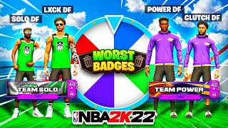 FIRST EVER 2v2 WHEEL OF WORST BADGES CHALLENGE IN NBA 2K22 Bad Idea 0 SHOOTING BADGES NBA2K22 [upl. by Gelman]