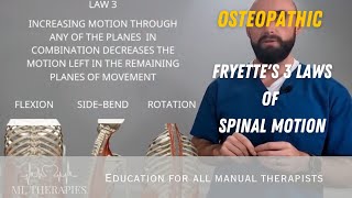 Fryettes 3 laws of Spinal Motion osteopathy chiropractic physicaltherapy manualtherapy [upl. by Delbert]