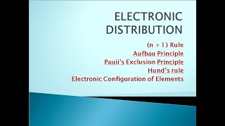 n  l  Rule Aufbau  Pauii’s Exclusion  Hund’s rule Electronic Configuration of Elements [upl. by Valente369]