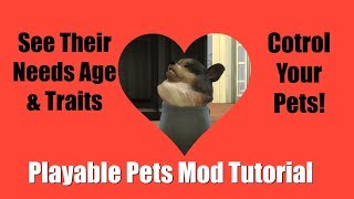 Playable Pets Mod Tutorial How To Download And Install Control Your Pets Sims 4 [upl. by Tessi]