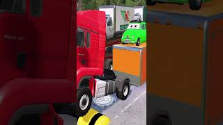 Flatbed Truck Mcqueen  Transportation with Truck  Pothole vs Car  BeamNGDrive 20 [upl. by Aitercal]