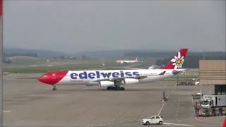 WELCOME to ZürichKloten Edelweiss A340 with live ATC [upl. by Walli]