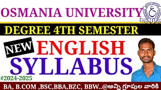 Degree 4th semester Osmania University English new Syllabus explanation 202425 Danduvenkatramulu [upl. by Eilrebma]