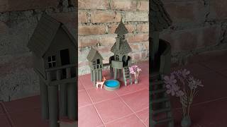 Beautiful miniature clay house making with swimming pool 🏠🌊  clayhouse mudhouse  craft [upl. by Sontich]