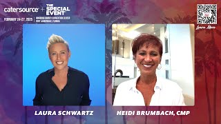 Laura Schwartz previews the 2025 Catersource and The Special Event with Heidi Brumbach CMP [upl. by Ahsital943]