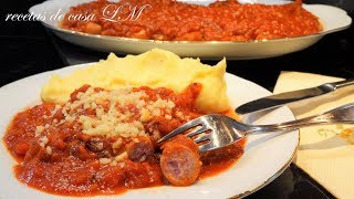 SALCHICHAS CON SALSA DE TOMATE RECETA SUPER RÁPIDA [upl. by Clyve]