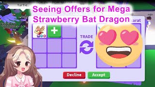 Seeing Offers for Mega Neon Strawberry Bat Dragon after Christmas Event in Adopt ME Roblox [upl. by Publias280]