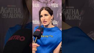 I cant believe she said this 💀 kathrynhahn agathaallalong marvel mcu celebrity interview [upl. by Daza316]