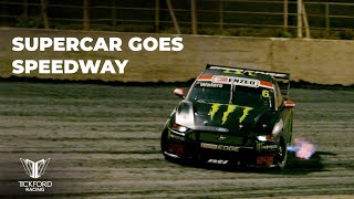 Supercar goes Speedway  Cam Waters tackles Warrnambool in a V8 Supercar [upl. by Gnaht]