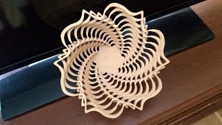 Fretwork scrollsaw bowl Cutting process and final result [upl. by Bornstein431]