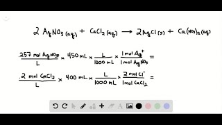 A 4500 mL sample of a 0257M solution of silver nitrate is mixed with 4000 mL of 0200… [upl. by Nilloc]