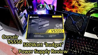 Corsair VS550 550Watt power supply review how many connectors cables and testing new model [upl. by Luap217]