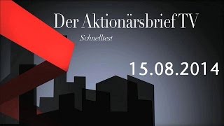 18082014  Videoticker Frankfurter Börsenbrief [upl. by Achilles]