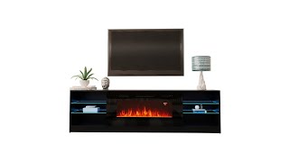 Boston 01 Electric Fireplace 79quot TV Stand Assembly [upl. by Vallo627]