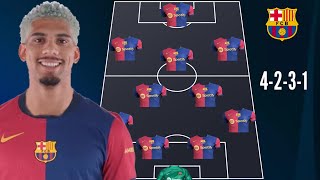 🚨 BARCELONA PREDICTED LINEUP WITH 4231 WITH RONALD ARAUJO 🔥 ✅ ARAUJOS BACK ✅ [upl. by Nnylhtak]