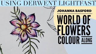 Colouring in WORLD OF FLOWERS  Derwent Lightfast Polychromos  johannabasford [upl. by Favien]