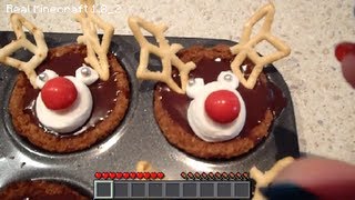 Real Life Minecraft Cooking  XMAS REINDEER TARTLETS with MrsCorruptCarnage [upl. by Naryk]