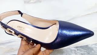 Fioralba Navy Tuscany Leather Slingback [upl. by Celin]