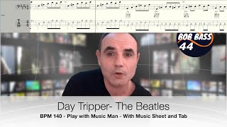 Day Tripper  The Beatles  Bass cover  With Score and Tabs [upl. by Waddell81]