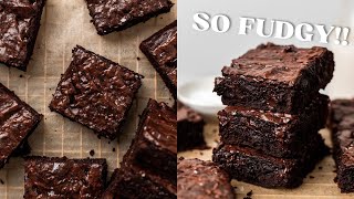 The Fudgiest Vegan Brownies  and theyre honestly better than box mix brownies [upl. by Llewen]