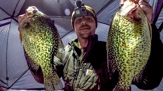 Ice Fishing Evening CRAPPIE Action  LIMITED OUT [upl. by Kenleigh]