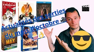 🔥Actualités des sorties du mois d’octobre 🍿😎 bluray 4k steelbook dvd [upl. by Nehpets247]