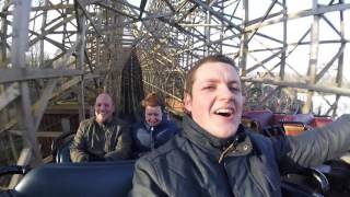 Joris en de Draak vuur en water houten achtbaan Great Coaster International Winter Efteling 2016 [upl. by Trixy]