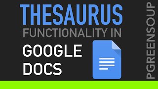 Add Thesaurus to Google Docs [upl. by Dhumma]